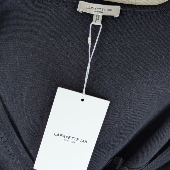 Lafayette 148 New York Tank Merino Silk Ribbed Knit Square Neck Black M NWT - Picture 13 of 14